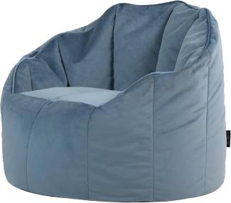 icon 'Sirena' Sitzsack Sessel, Samt Blau, 77 x 64 x 74 cm