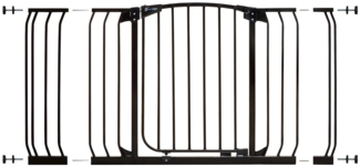 Dreambaby G2188(BB) Chelsea extra breites Treppenschutzgitter / Türschutzgitter-Set - 1 Gitter + 2 Verlängerungen (97-133cm) schwarz