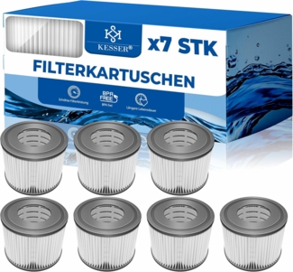 KESSER® Filter für Whirlpool 7x Filterkartuschen Ersatz SPA Filter Größe VI Kartuschen Wasserfilter Poolfilter kompatibel mit Lay-z-Spa Intex Ersetzt die Originalkartusche Anthrazit, 7er-Set