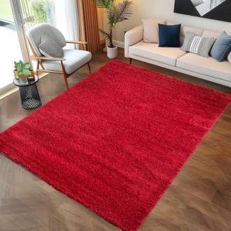 Carpettex Hochflor-Teppich Unicolor - Einfarbig, Läufer, Höhe: 30 mm, Einfarbig Shaggy Teppich Wohnzimmer Langflor versch. farben und größen