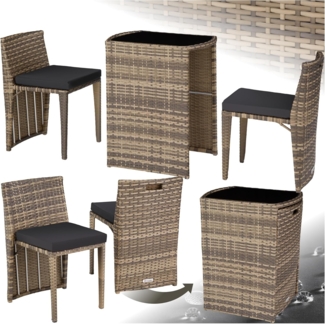 tectake Sitzgruppe Rattanset, (Set, 3-tlg), mit Aluminiumgestell