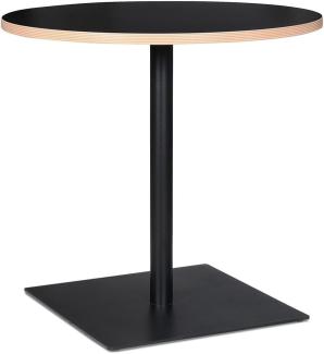 Kadima Design Esstisch, Rund, Ø 80 cm, Holz & Metall, Ideal für Gastronomie, Schwarz