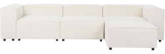 3-Sitzer Sofa Bouclé weiß mit Ottomane APRICA