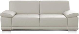 CAVADORE 3,5-Sitzer Sofa Corianne in Kunstleder / Großes Ledersofa in hochwertigem Kunstleder und modernem Design /Mit Armteilverstellung / 248 x 80 x 99 / Kunstleder weiß