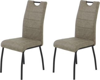 HELA 4-Fußstuhl PETRA (Set, 2 St), Vierfußstuhl, Vintage Optik, mit Griff, Rundrohrgestell