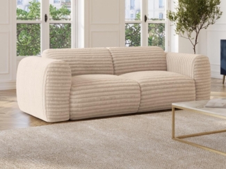 Vente-unique - Sofa 3-Sitzer - grob gerippter Cord - Beige - POGNI von Maison Céphy