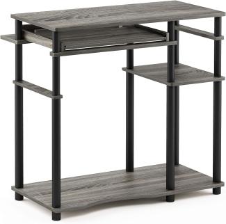 Furinno Abbott Schreibtisch mit Bücherregal, Holz, Französische Eiche Grau/Schwarz, 46. 99x46. 99x79. 81 cm