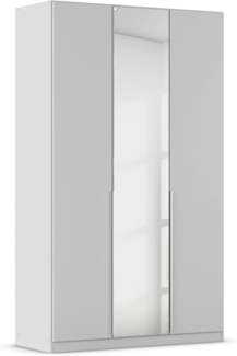 Rauch Möbel Alabama Drehtürenschrank Schrank Kleiderschrank Grau mit Spiegel, 3-türig, Inklusive Zubehörpaket Classic, 2 Kleiderstangen, 5 Einlegeböden, BxHxT 136 x 210 x 54 cm
