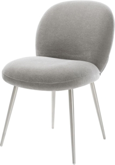 Esszimmerstuhl Nube-Flex Strukturstoff Soft Grau 4-Fuß konisch Edelstahl Taschenfederkern