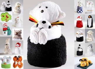 JACK Handtuch Set Frottier Geschenk Set viele Modelle Handarbeit Origami Gästetuch, (1-St), Handtuch, Waschhandschuh, gefaltete Tiere, tolle Geschenkidee