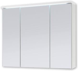 Stella Trading TWO Spiegelschrank Bad mit LED-Beleuchtung in Weiß - Badezimmerspiegel Schrank mit viel Stauraum - 80 x 68 x 22,5 cm (B/H/T)