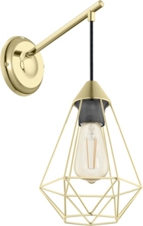 Eglo 43684 Wandleuchte TARBES E27 1X40W Stahl messing-gebürstet L:15,5cm B:27,5cm H:34,5cm dimmbar