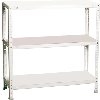Simon Rack Metallregale, 1000 x 1000 x 400 mm, 3 Metallböden, 100 kg Flexpunkt, Lagerregal, Weiß - Comfort