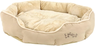 Dehner Tierbett Sammy, oval, beige, versch. Größen, hochwertiges Hundebett/Katzenbett, mit herausnehmbarem Liegekissen