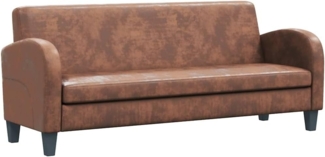 vidaXL Sofa 3-Sitzer Wildleder-Optik Braun 245586
