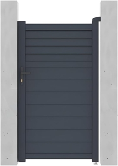 Vente-unique - Gartentor Flügeltor - Aluminium - 103 x 181 cm - Anthrazit - VIAZO