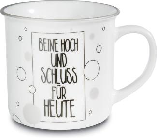 NICI Tasse Beine hoch und Schluss für heute, Kaffeetasse, Becher, Porzellan, Bunt, 45033