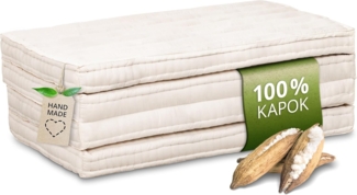 Klappmatratze Kapok Matratze - 200x90x8cm - platzsparend, mit Baumwollbezug, Vitabo, 8 cm hoch