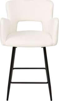 Set mit 2 Barstühlen SANILAC Bouclé Creme