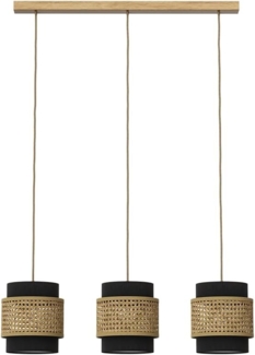 3er Pendelleuchte Morten Schwarz 70 x 120 cm Vicco