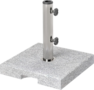 Outsunny Schirmhalter 21kg, Schirmständer, Quadratisch, für Stöcke bis Ø 48 mm, Sonnenschirmständer aus Granit, 1 tlg, Schirmständer