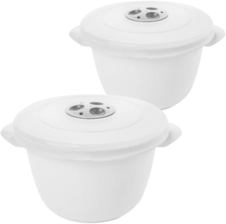 Centi Mikrowellenbehälter Mikrowellengeschirr mit Deckel und Griff, Kunststoff, (2er-Set)