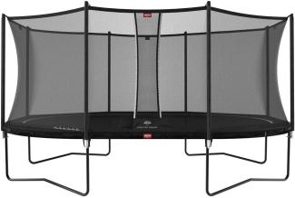 BERG Trampolin oval 520x345 cm schwarz mit Sicherheitsnetz Comfort Grand Favorit Regular