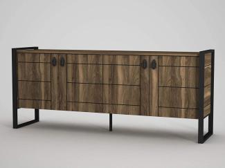 Sideboard Lost mit Metallfüße Walnuss