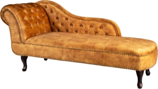 riess-ambiente Recamiere CHESTERFIELD 170cm senfgelb, Einzelartikel 1 Teile, Wohnzimmer · Samt · Design