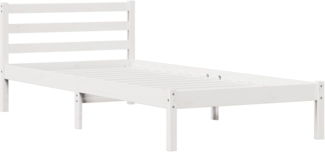 vidaXL Bettgestell mit Kopfteil Weiß 210 x 100 cm Massivholz Kiefer 869765