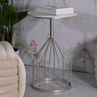 Dmora Couchtisch Lepenci 37,5 x 37,5 x 58h cm Silber