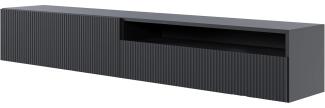 Selsey TV Schrank Board Sideboard Fernsehtisch Fernsehschrank 175 cm Hängend Mit Offenem Fach Gefräste Front Schwarz Veldio