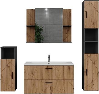 Badmöbel-Set Irma Anthrazit 5 Teile Vicco