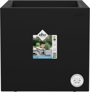elho Vivo Next Quadrat 40 - Übertopf für Innen & Außen - Pflanzentopf groß Draußen - Ø 39. 0 x H 37. 9 cm - Schwarz/Living Schwarz
