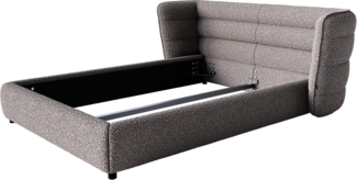 Polsterbettgestell Simea 140x200 cm Bouclé Silbergrau
