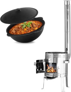 Ø35 Utschak Edelstahl Uchag Campingofen Feuerofen 10L Kazan Kasan Eintopfofen Gulaschkanone