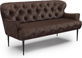 CAVADORE 2,5-Sitzer Küchensofa Amba, Trendige Sitzbank für Küche oder Esszimmer / 173 x 97 x 87 / Hochwertiges Mikrofaser: Braun