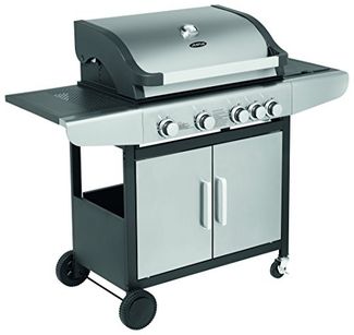 Justus 'Ares 4 SU' BBQ Gasgrill, 4+1 Brenner, Edelstahl silber, 133 x 57 x 112 cm