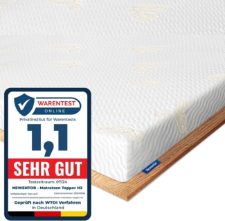 Newentor® Matratzen Topper 200x200 cm H2, Matratzentopper 200x200 Schlafsofa Bett, Mattress Topper 200x200 Boxspringbett Öko-Tex Zertifiziert Bezug Kaltschaum 5CM Höhe