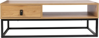HOME DECO FACTORY, Wood and Metal Abbott Furniture Office Coffee Table Side Table Natural Black 100. 00x50. 00x36. 00