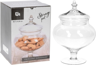 Koopman Vorratsglas SWEETS, Transparent, mit Deckel, Ø 17 x H 28 cm, Glas