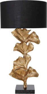 riess-ambiente Tischleuchte GINKGO 70cm schwarz / gold, Ein-/Ausschalter, ohne Leuchtmittel, Wohnzimmer · Metall · Leinen · Marmor · Modern