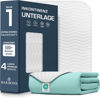 Barbons Inkontinenzunterlage waschbar Matratzenschutz 90x160 - wasserdichte Bett Inkontinenzauflage matratzenauflage Bettunterlage waschbar nässeschutz matratzenauflage (90x160 cm)