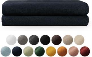 Blumtal Badetücher 2er Set Frottee 70x140cm - weich und saugstark, Baumwolle (2-St), mit modischer Bordüre und praktischer Aufhängeschlaufe, 100% Baumwolle