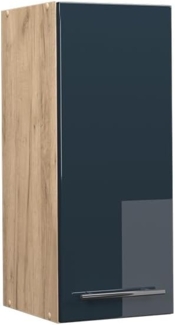 Vicco Hängeschrank Fame-Line, Dunkelblau Hochglanz/Goldkraft Eiche, 30 cm