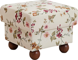 Monarch Hocker Flachgewebe Weiß Buche Nussbaumfarben