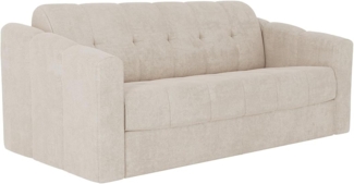 Vente-unique - Schlafsofa mit Matratze 3-Sitzer - Strukturstoff - Beige - Liegefläche 140 cm - Matratze 14 cm - DARIELO