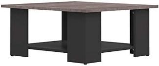 Temahome Square 67x67 Couchtisch, Nero E Effetto Cemento, 89 x 67 x 30,5 cm