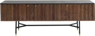 Kare Desgin Lowboard Apiano, braun/schwarz, Sideboard, TV-Konsole, 3 Türen, 3 Fächer, handgearbeitet, 55 x 150 x 40 cm (H/B/T)