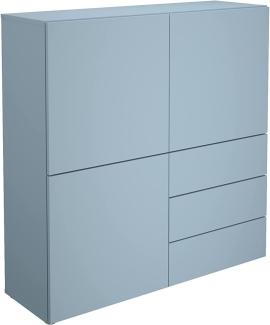 FMD Schrank mit 3 Schubladen und 3 Türen 99x31,5x101,2 cm Blau 444218